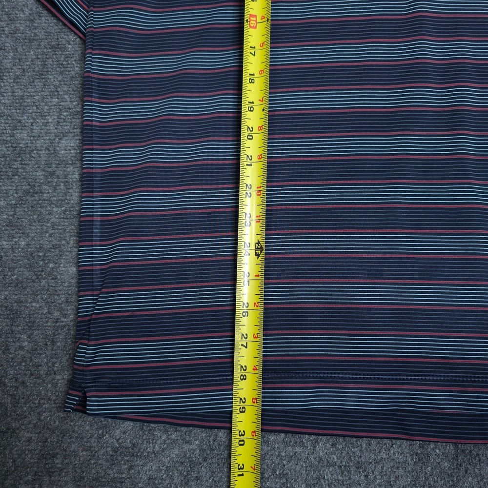 Nike Golf Polo Shirt Mens XL Blue Dri-Fit UV Striped Short Sleeve Performance - Picture 8 of 8